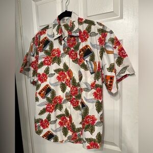 Jaspe XL ? Womens Short Sleeve Floral Button Up  Floral, 1960’s Vintage